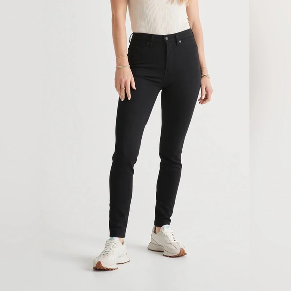 DUER NWOT Performance Denim High Rise Skinny in Black - Picture 1 of 15